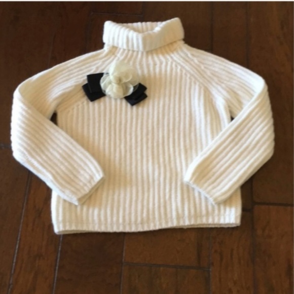 kate spade White Rosette Bow Alpaca Sweater xs nwo - Picture 7 of 7